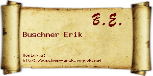 Buschner Erik névjegykártya